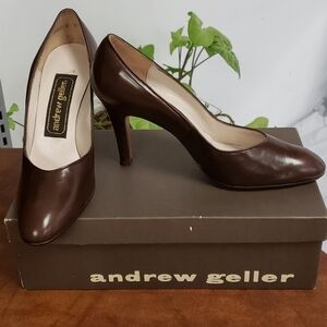 VTG Andrew Gellar Provo Brown Kid Leather EUC 7 In Box